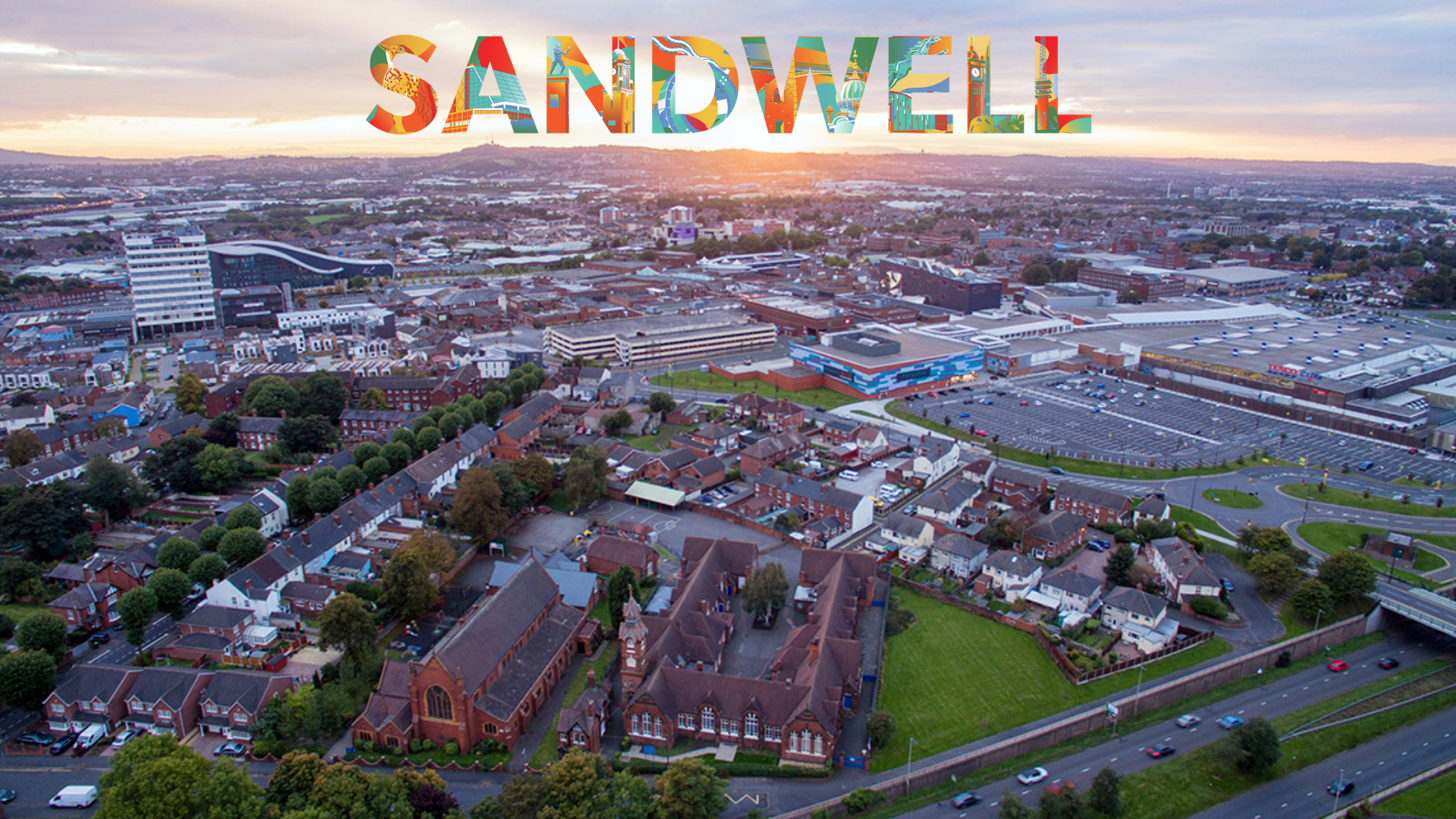 Drone photograph of Sandwell